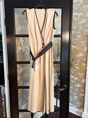 zara tweed midi dress ZARA NEW White V-neck Tweed midi dress 2497/469 with puff shoulders  Bloggers S